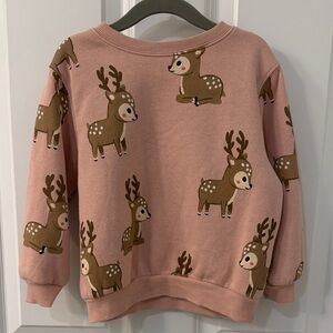 H&M Pink Reindeer Print Kids Sweatshirt